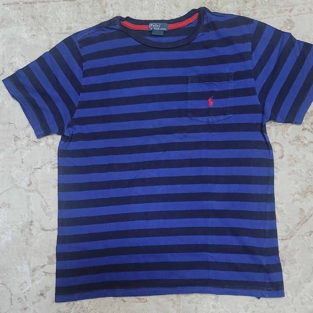 Polo by Ralph Lauren Kids Navy and Black Striped Tee